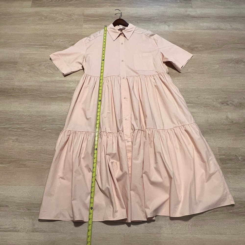 Mable Elegant Peachy/Pink Button-Down peasant Midi Dress Women’s Size Small. - Picture 5 of 10